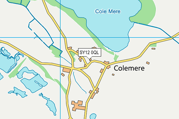 SY12 0QL map - OS VectorMap District (Ordnance Survey)