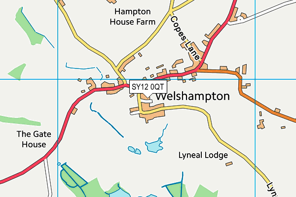 SY12 0QT map - OS VectorMap District (Ordnance Survey)