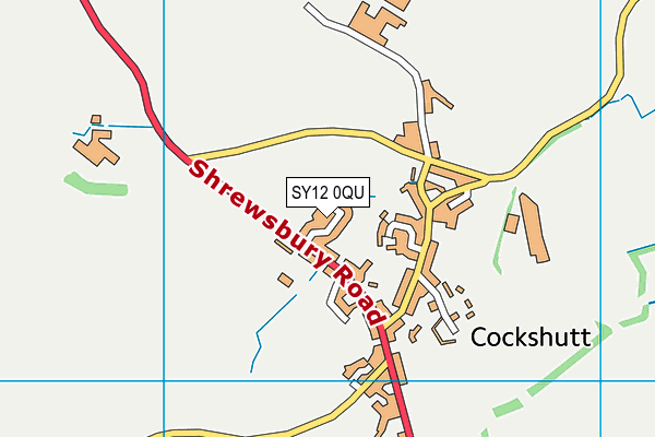 SY12 0QU map - OS VectorMap District (Ordnance Survey)