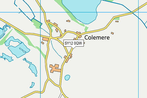 SY12 0QW map - OS VectorMap District (Ordnance Survey)