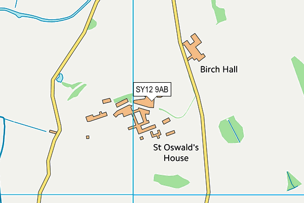 SY12 9AB map - OS VectorMap District (Ordnance Survey)