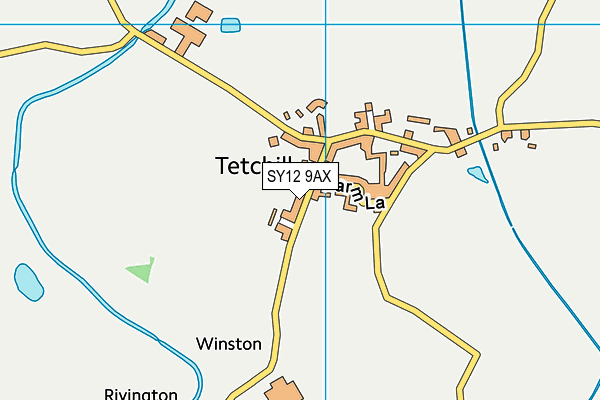 SY12 9AX map - OS VectorMap District (Ordnance Survey)