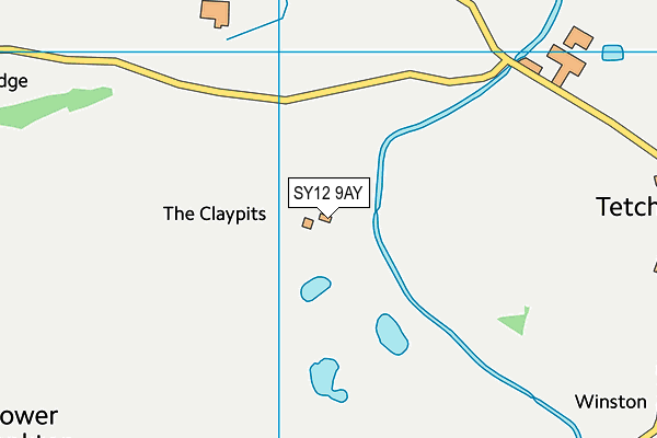 SY12 9AY map - OS VectorMap District (Ordnance Survey)