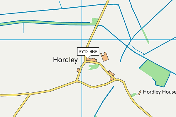 SY12 9BB map - OS VectorMap District (Ordnance Survey)