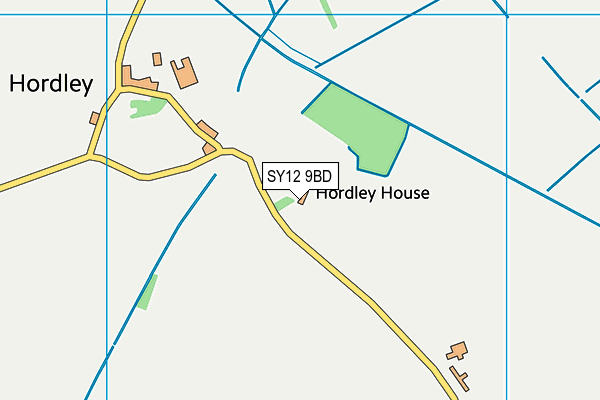 SY12 9BD map - OS VectorMap District (Ordnance Survey)