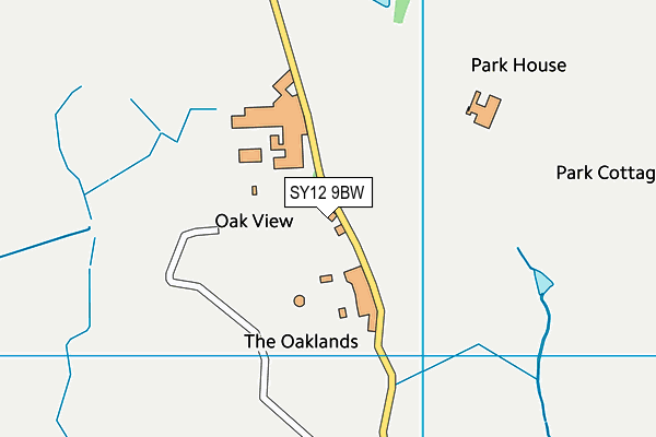 SY12 9BW map - OS VectorMap District (Ordnance Survey)