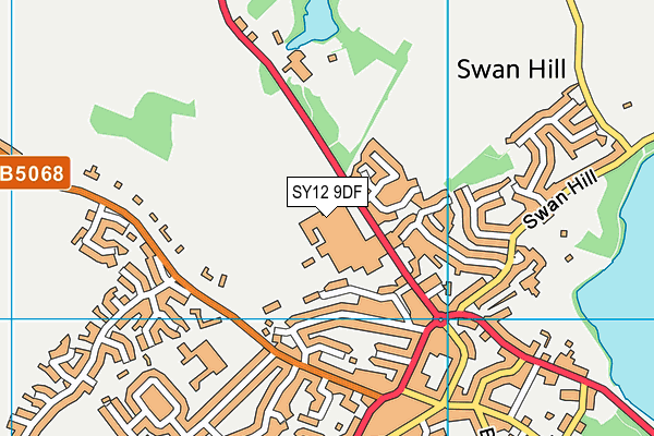 SY12 9DF map - OS VectorMap District (Ordnance Survey)