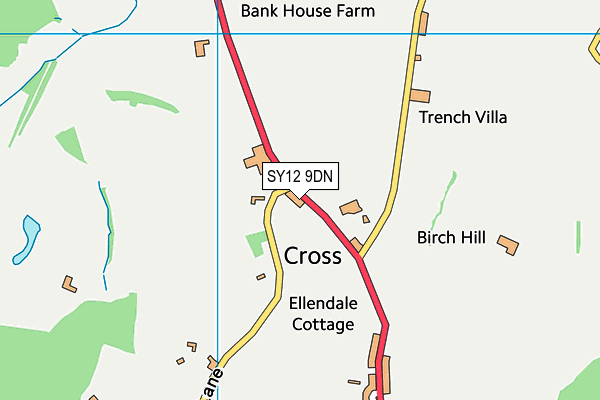 SY12 9DN map - OS VectorMap District (Ordnance Survey)