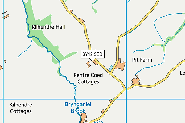 SY12 9ED map - OS VectorMap District (Ordnance Survey)