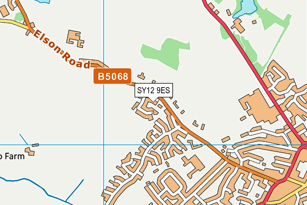 SY12 9ES map - OS VectorMap District (Ordnance Survey)