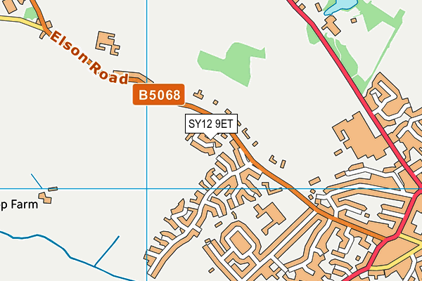 SY12 9ET map - OS VectorMap District (Ordnance Survey)