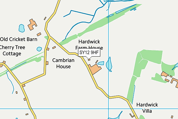 SY12 9HF map - OS VectorMap District (Ordnance Survey)