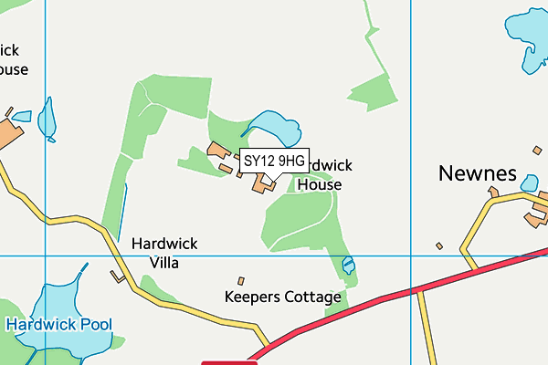 SY12 9HG map - OS VectorMap District (Ordnance Survey)