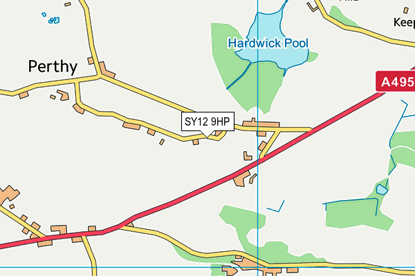 SY12 9HP map - OS VectorMap District (Ordnance Survey)