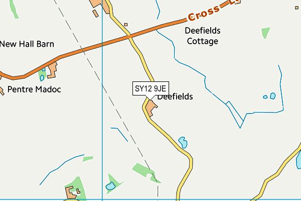 SY12 9JE map - OS VectorMap District (Ordnance Survey)