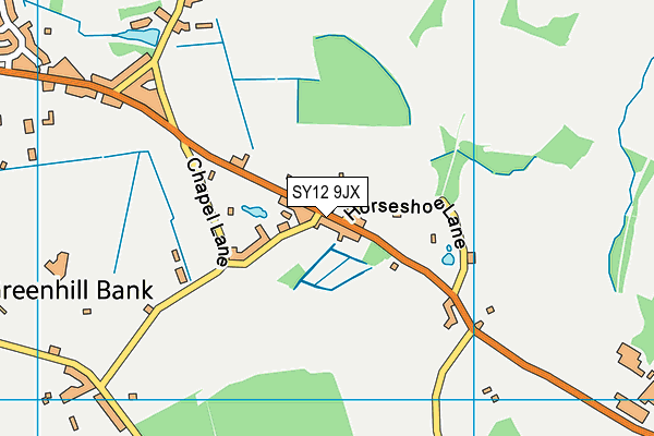 SY12 9JX map - OS VectorMap District (Ordnance Survey)