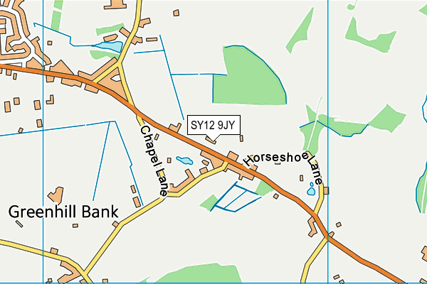 SY12 9JY map - OS VectorMap District (Ordnance Survey)