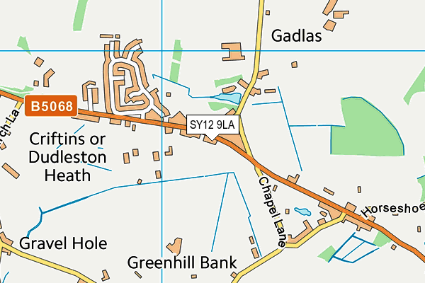 SY12 9LA map - OS VectorMap District (Ordnance Survey)