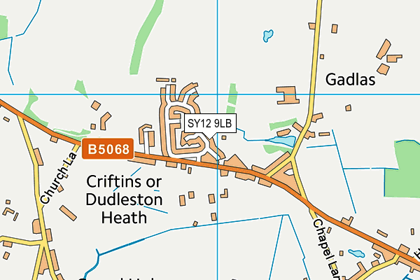 SY12 9LB map - OS VectorMap District (Ordnance Survey)