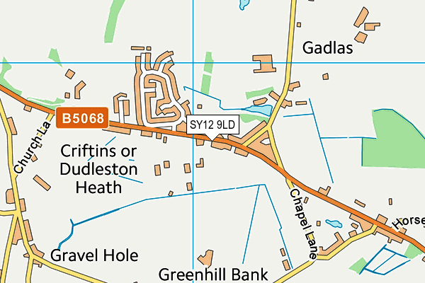 SY12 9LD map - OS VectorMap District (Ordnance Survey)