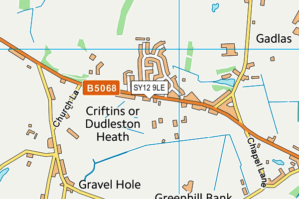 Criftins Village Hall And Playing Field map (SY12 9LE) - OS VectorMap District (Ordnance Survey)