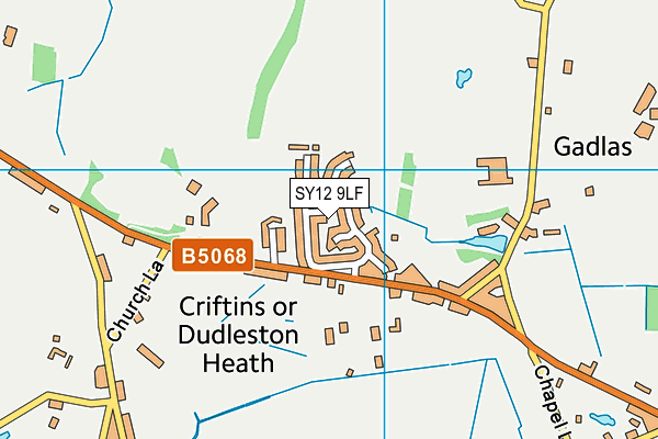 SY12 9LF map - OS VectorMap District (Ordnance Survey)