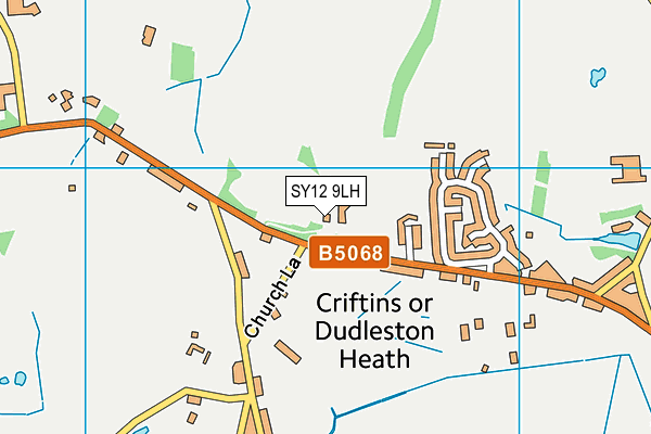 SY12 9LH map - OS VectorMap District (Ordnance Survey)