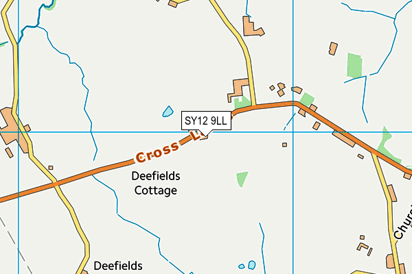 SY12 9LL map - OS VectorMap District (Ordnance Survey)