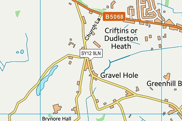 SY12 9LN map - OS VectorMap District (Ordnance Survey)