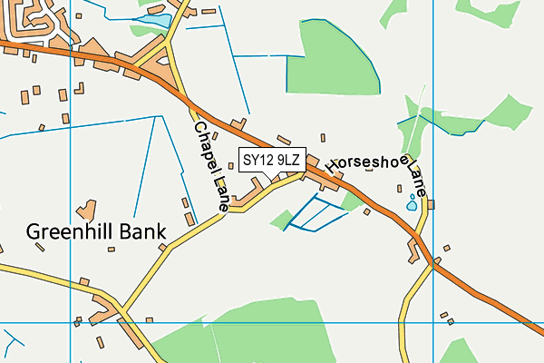 SY12 9LZ map - OS VectorMap District (Ordnance Survey)