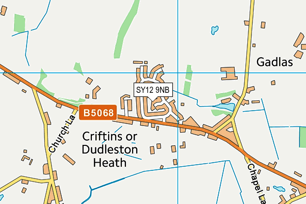 SY12 9NB map - OS VectorMap District (Ordnance Survey)