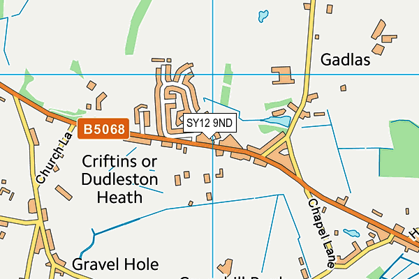 SY12 9ND map - OS VectorMap District (Ordnance Survey)