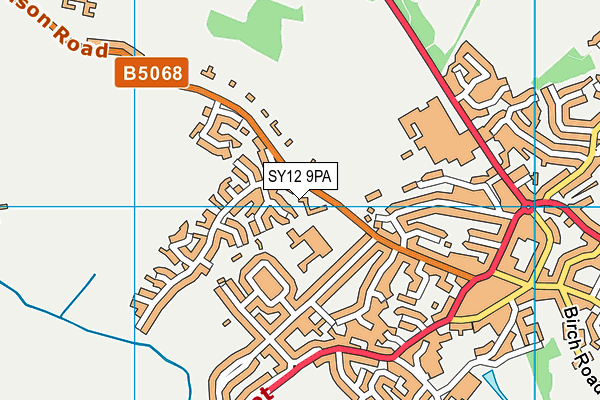 SY12 9PA map - OS VectorMap District (Ordnance Survey)