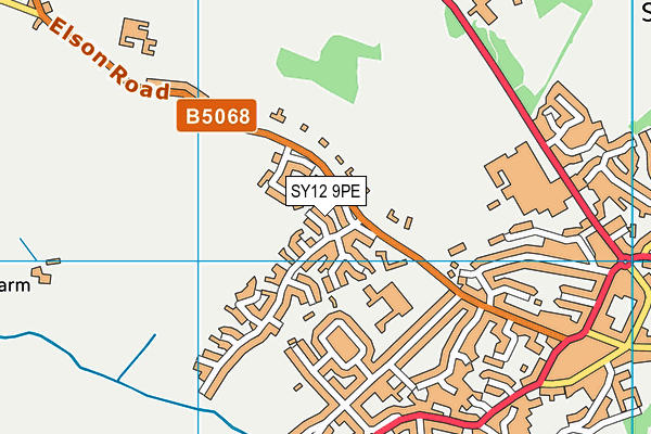 SY12 9PE map - OS VectorMap District (Ordnance Survey)