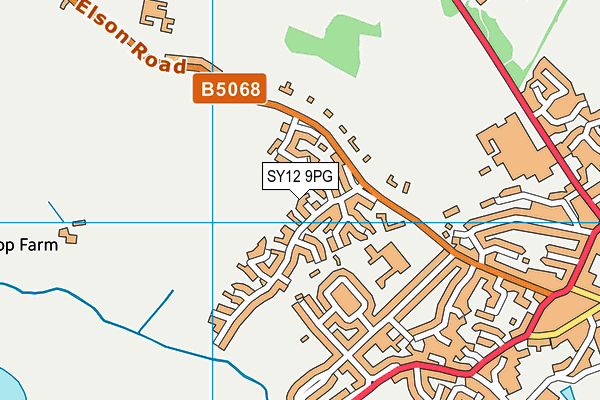 SY12 9PG map - OS VectorMap District (Ordnance Survey)