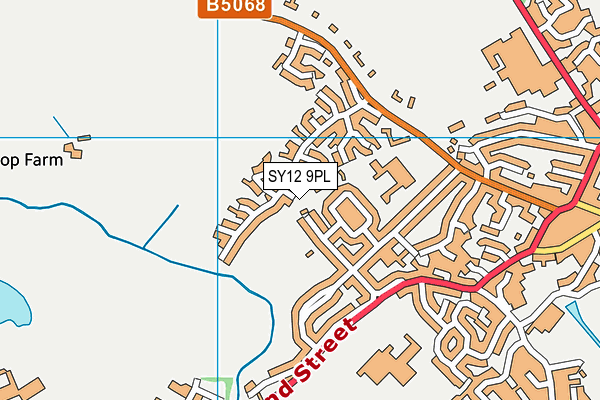 SY12 9PL map - OS VectorMap District (Ordnance Survey)