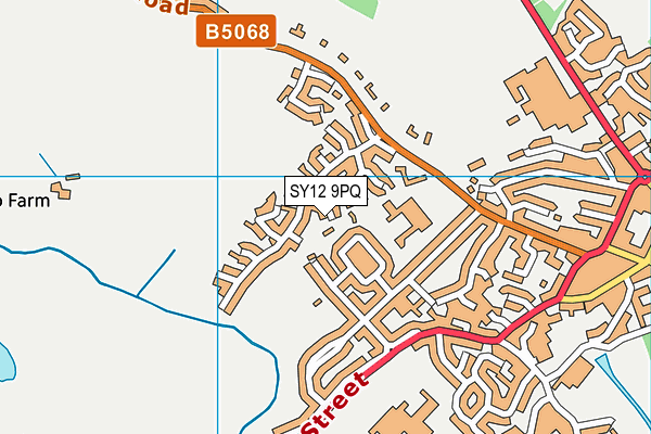 SY12 9PQ map - OS VectorMap District (Ordnance Survey)