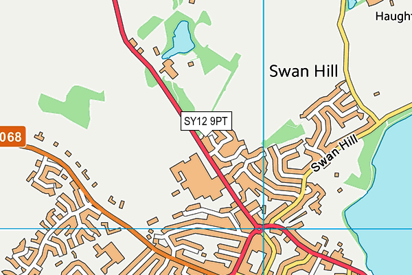 SY12 9PT map - OS VectorMap District (Ordnance Survey)