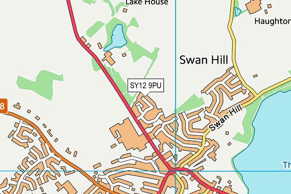 SY12 9PU map - OS VectorMap District (Ordnance Survey)