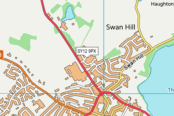 SY12 9PX map - OS VectorMap District (Ordnance Survey)