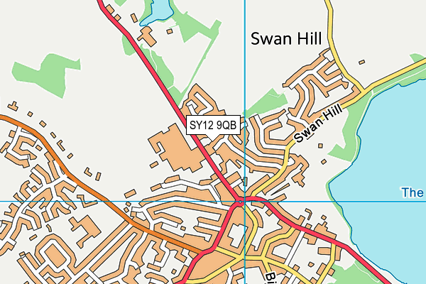 SY12 9QB map - OS VectorMap District (Ordnance Survey)