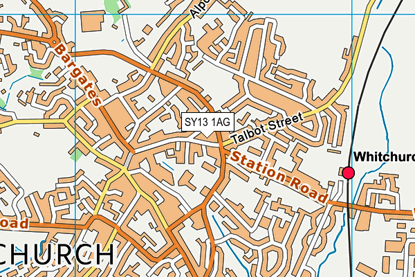 SY13 1AG map - OS VectorMap District (Ordnance Survey)