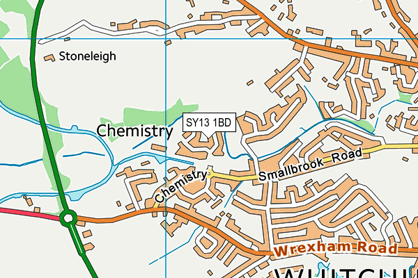 SY13 1BD map - OS VectorMap District (Ordnance Survey)