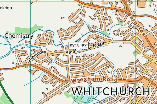 SY13 1BX map - OS VectorMap District (Ordnance Survey)