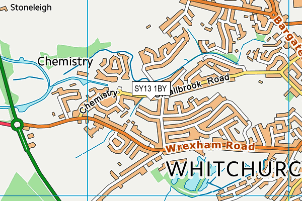 SY13 1BY map - OS VectorMap District (Ordnance Survey)