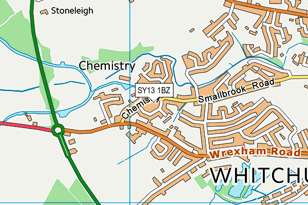 SY13 1BZ map - OS VectorMap District (Ordnance Survey)