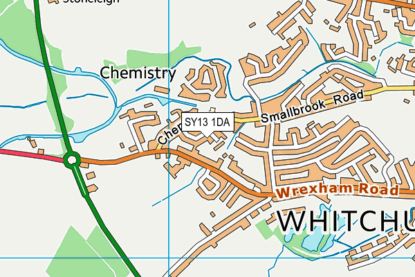 SY13 1DA map - OS VectorMap District (Ordnance Survey)