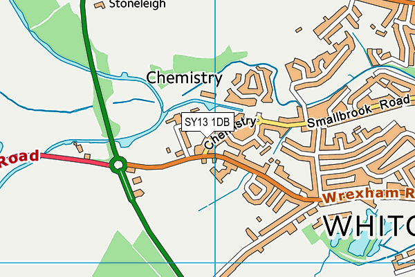 SY13 1DB map - OS VectorMap District (Ordnance Survey)