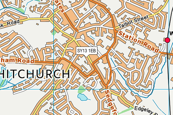 SY13 1EB map - OS VectorMap District (Ordnance Survey)