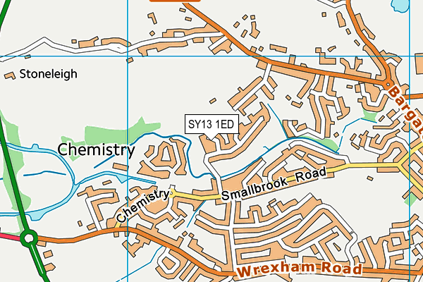 SY13 1ED map - OS VectorMap District (Ordnance Survey)